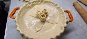 Chicken and mushroom pie, oven ready