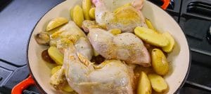 Mogette de Vendee with Chicken Legs, Potatoes and Chorizo