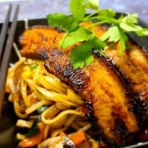 Stir Fry Udon Noodles with Char Siu Pork