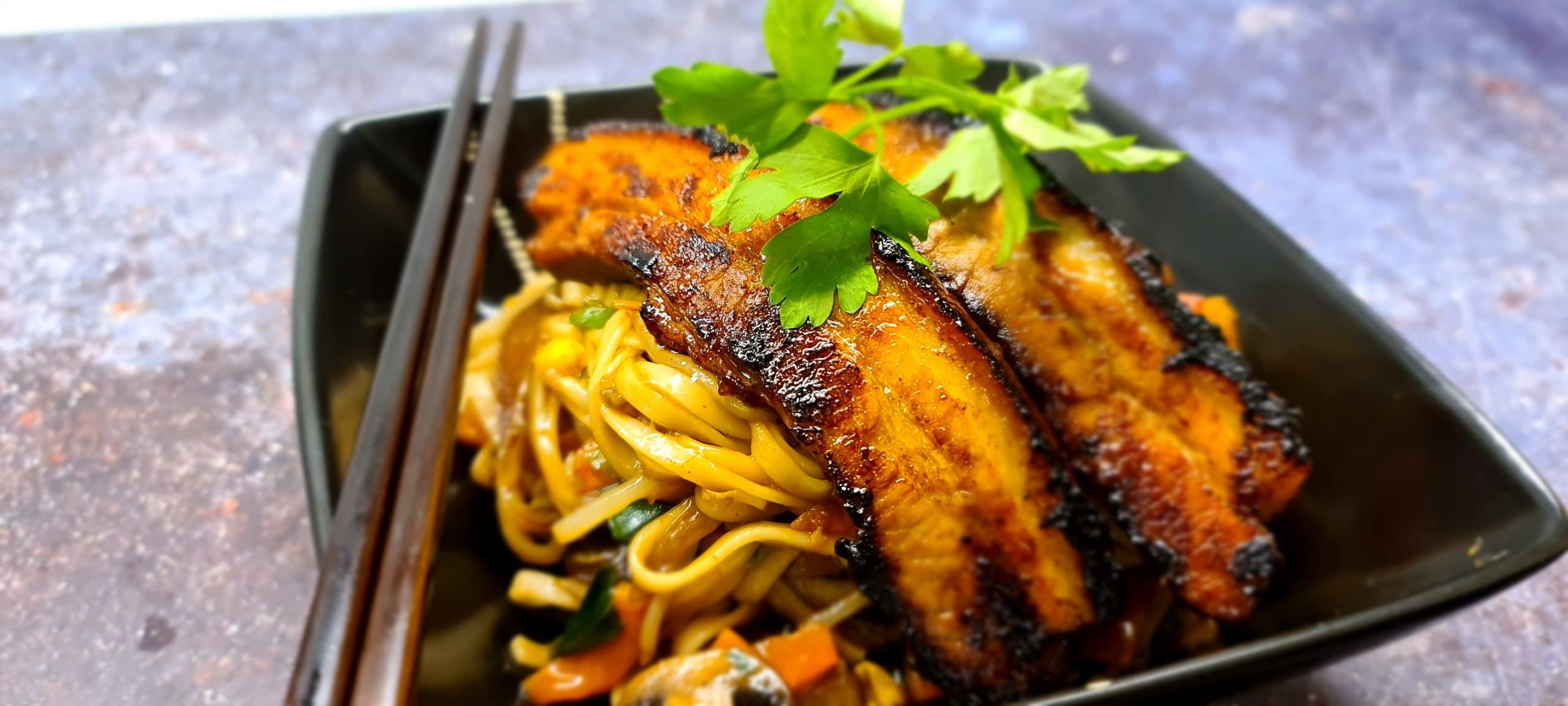 Stir Fry Udon Noodles with Char Siu Pork Colyford Butchers