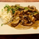 Healthy Beef Stroganoff with Rice