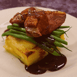 Duck Breast with potato dauphinoise and a redcurrant and Dijon sauce