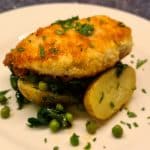 Parmesan Chicken Breast with a new potato, spinach and pea warm salad