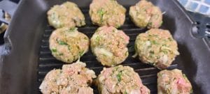Grilling the koftas