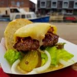 Grilled Burger With Cheese and Pickle