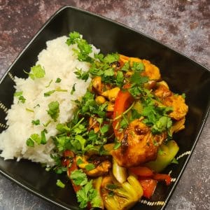 Kung Pao Chicken, Rice and Coriander